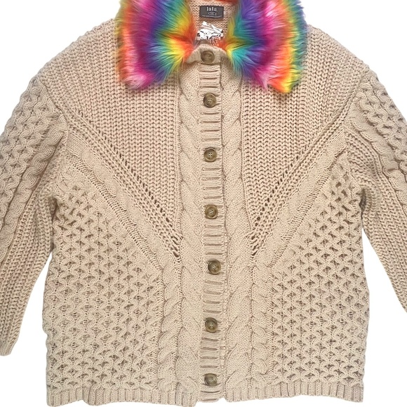 NWT Dressed in LALA Unbothered Grandpa Cardigan Sweater in Beige - Picture 8 of 14